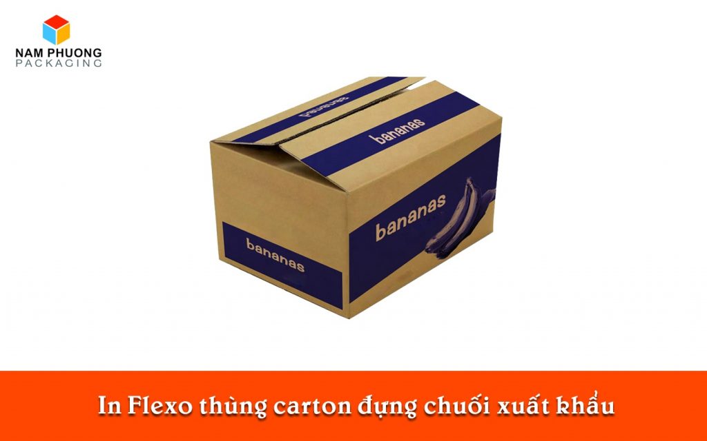 In Flexo thùng carton đựng chuối xuất khẩu