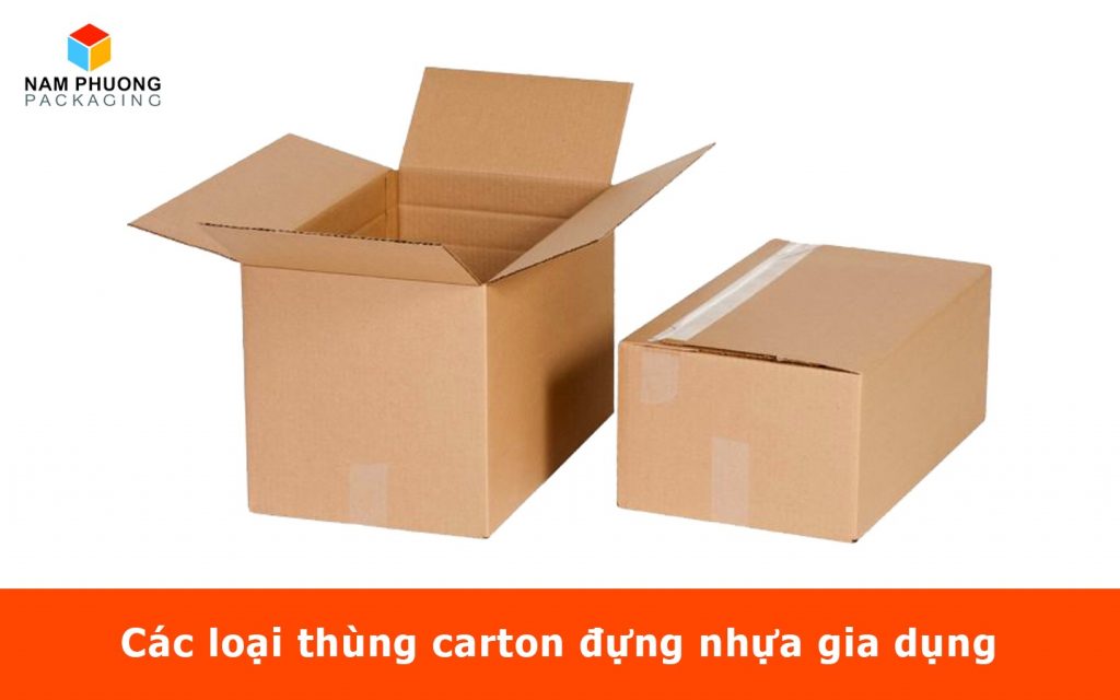 Các loại thùng carton đựng nhựa gia dụng