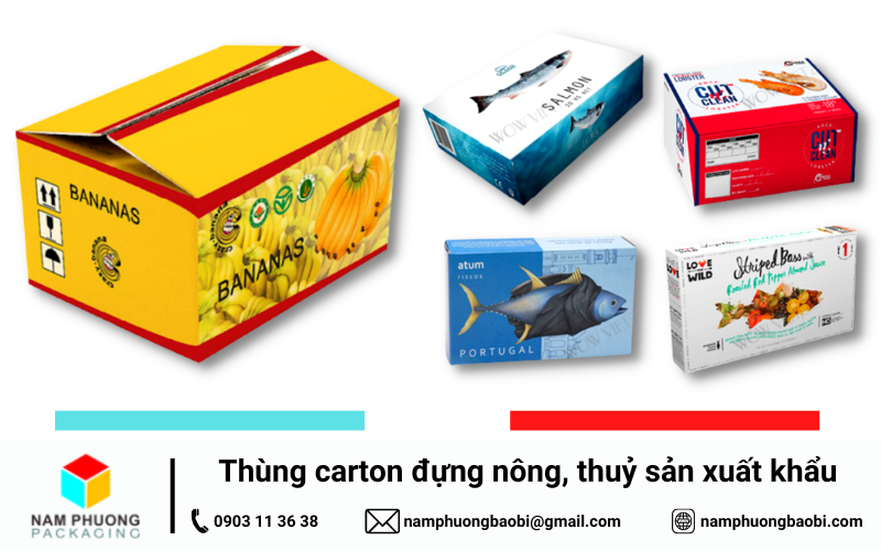 thùng carton đựng nông thuỷ sản xuất khẩu