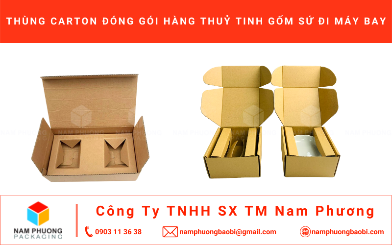 thùng hộp carton đóng gói thuỷ tinh gốm sứ