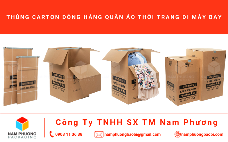 thùng carton đóng gói quần áo thời trang 2023