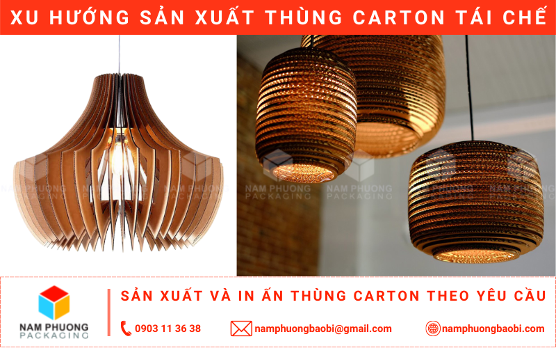 đèn trang trí bằng giấy carton