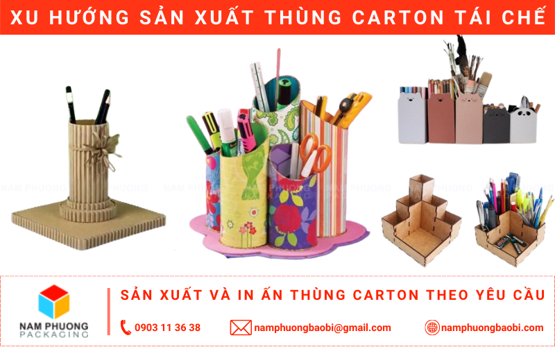 làm hộp bút bằng carton