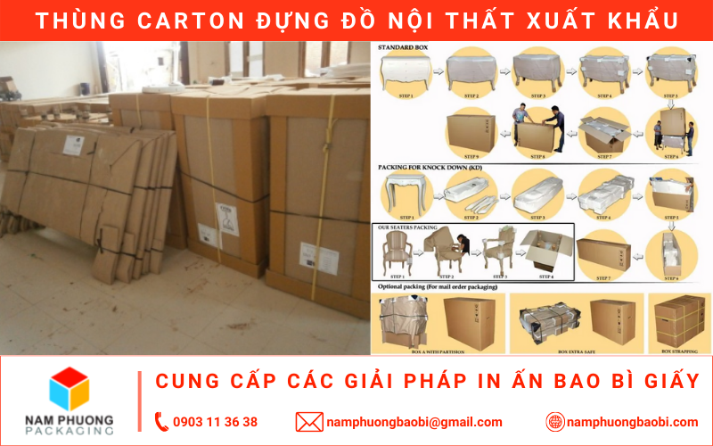 thùng carton đựng đồ nội thất xuất khẩu ở tphcm