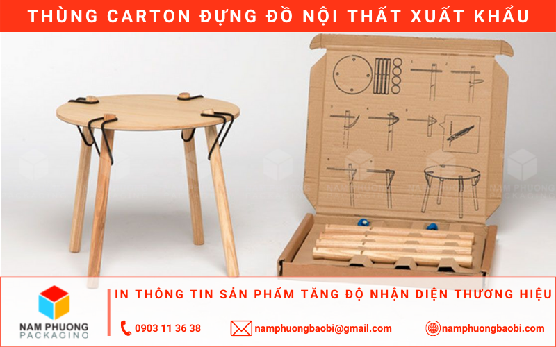 hộp carton đựng đồ gỗ nội thất có thể tháo rời