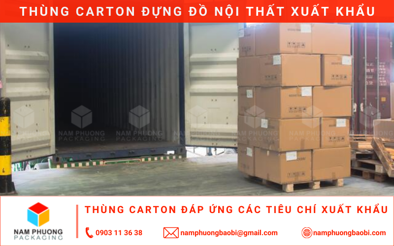 thùng carton đựng đồ nội thất xuất khẩu giá rẻ tphcm