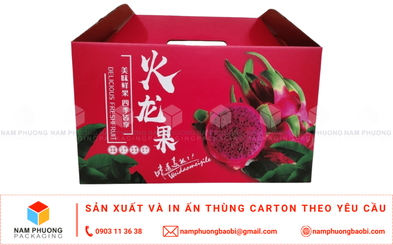 làm thùng carton đựng thanh long xuất khẩu giá rẻ có ngay tại tphcm