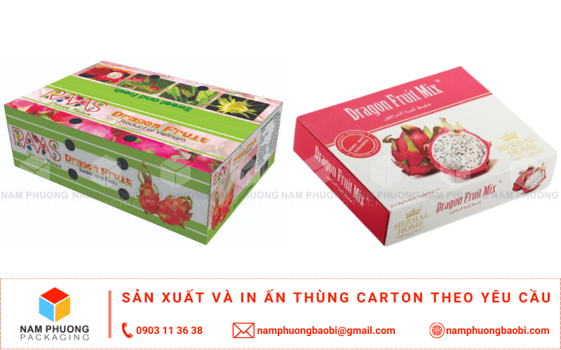 làm thùng carton đựng thanh long xuất khẩu giá rẻ có ngay tại tphcm